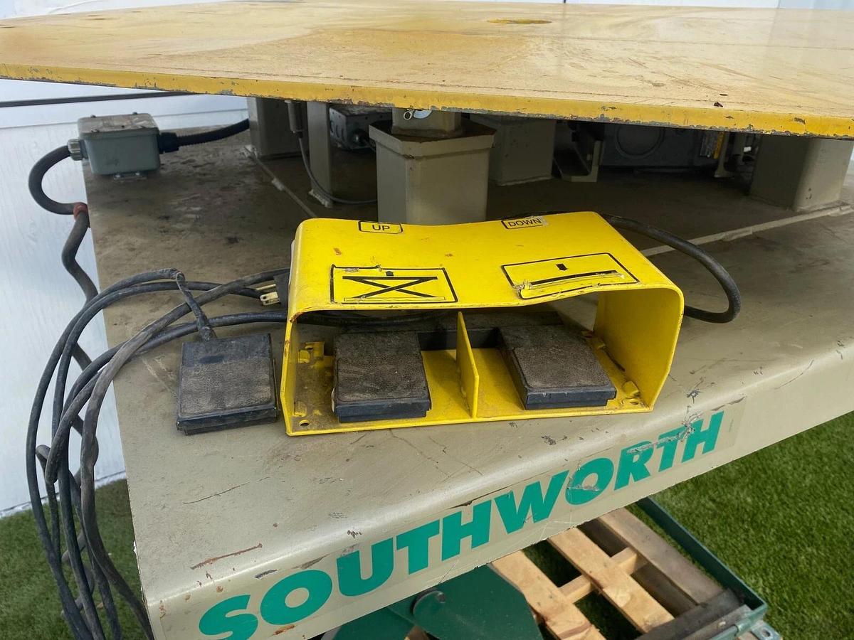 Used Southworth LS2-36 Scissor Lift Table 46”x54” Top, Rotates Clockwise 1400 lb Lift