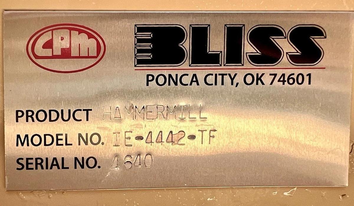 Used Bliss Eliminator IE-4442-TF Hammer Mill