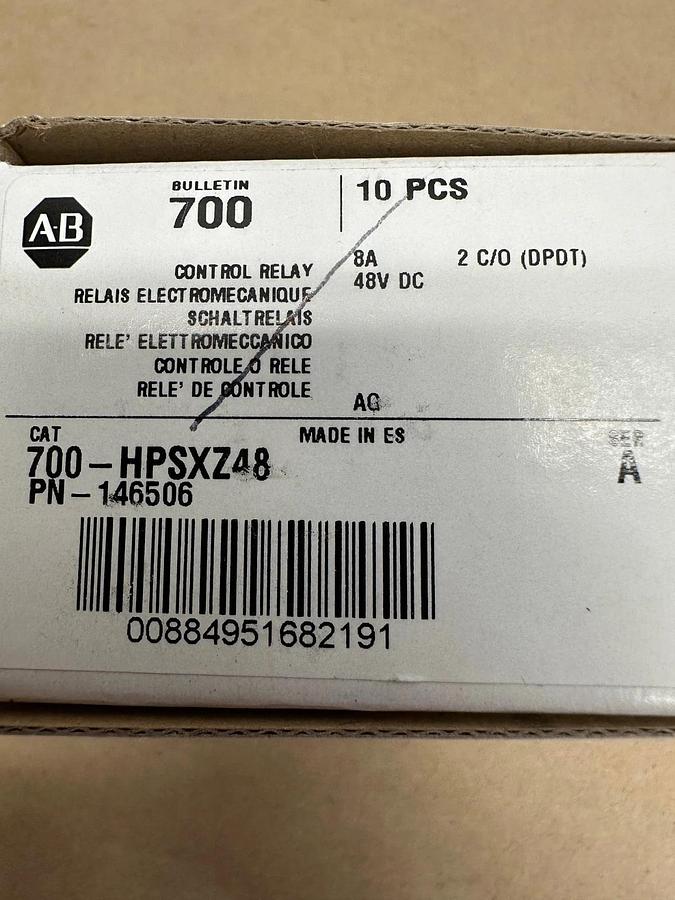 Used Allen Bradley 700-HPSXZ48 Control Relay *NEW*