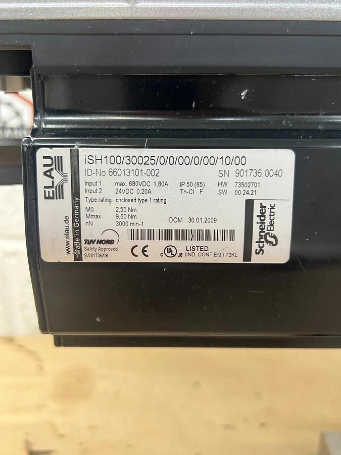 Used Schneider iSH100/30025 Servo Motor w/ Wittenstein LPB120 10:1 Gearbox