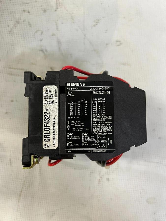 Used Siemens 3TF4322-6E Reversing Contactor