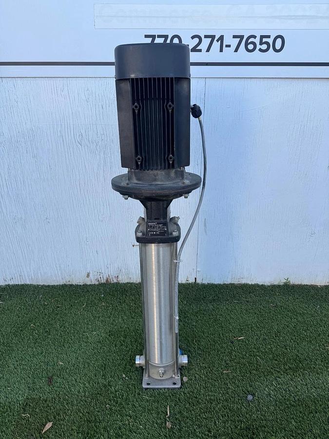 Used Grundfos CRN5-20E-P-H-E-HQQK, 7.5Hp Motor @ 3526RPM, CCW Booster Pump, 30 GPM