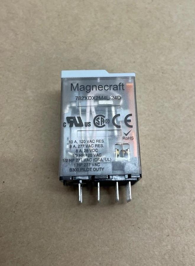 Used Schneider Electric Magnecraft 782XDX2M4L-24D Relay 4PDT, 10A, 24VDC Qty 8
