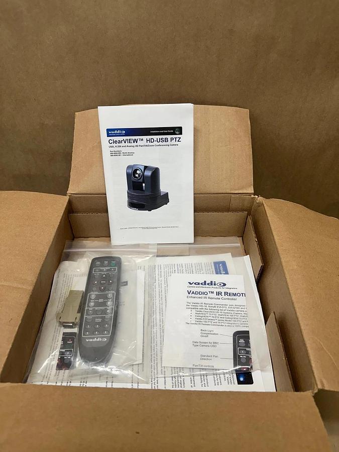 Vaddio 999-6990-000 Clearview HD-USB PTZ Camera, No Power Cable *NEW*