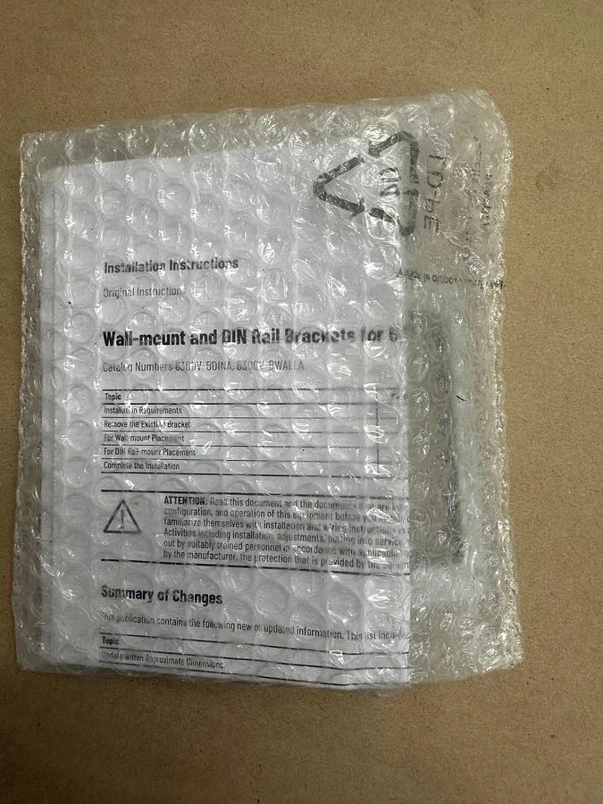 Used Allen Bradley 6300V-BWALLA Wall Mount Kit