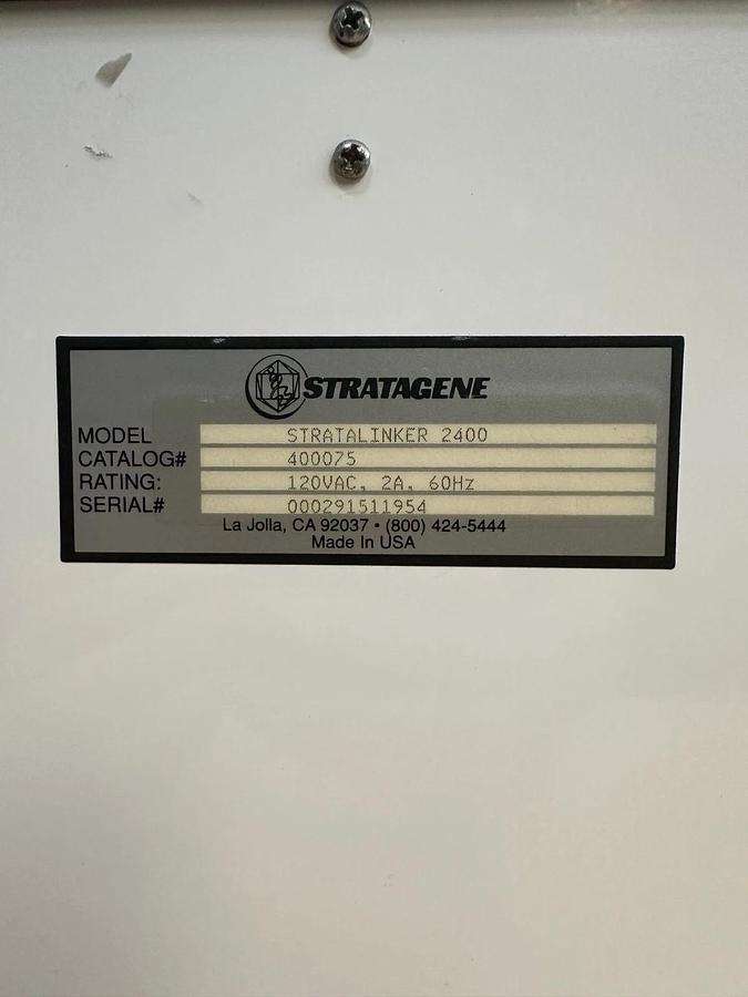 Used Stratagene Stratalinker 2400 Ultraviolet Crosslinker