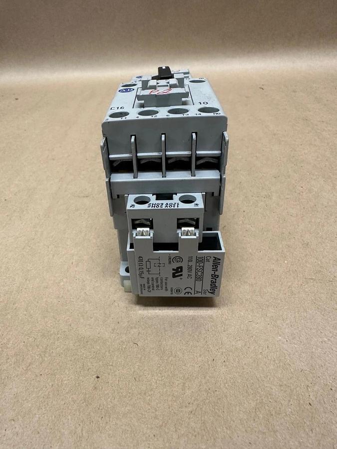 Used Allen Bradley 140M-C2E-C16 Ser C Circuit Breaker w/ 100-C16*10 Contactor