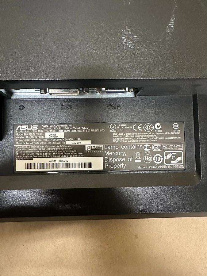 Used ASUS VW224 22” LCD Monitor