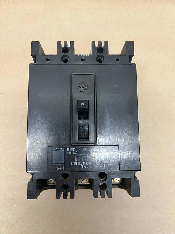 Used Westinghouse FB3015 15 Amp 3 Pole Circuit Breaker