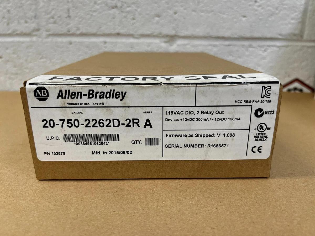 Used Allen Bradley 20-750-2262D-2R /A 115VAC DIO/-12VDC 150mA Powerflex 750