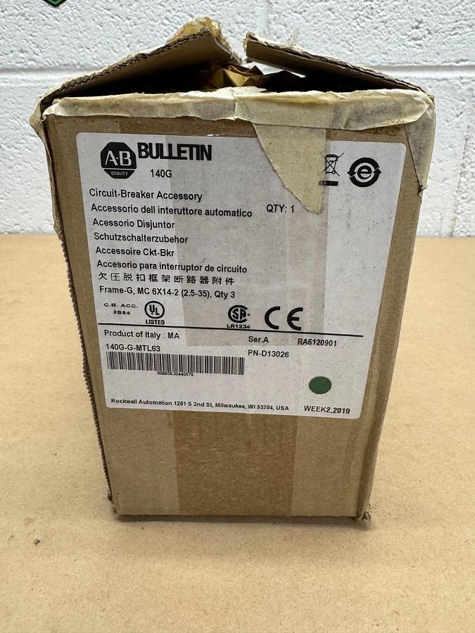 Used Allen Bradley 140G-G-MTL63 Ser A Circuit Breaker Accessory *NEW*