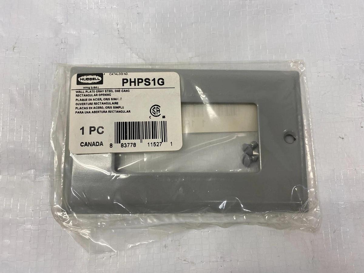 Hubbell PHPS1G Wall Plate Steel, Gray One Gang Rectangular Opening - Lot of 4