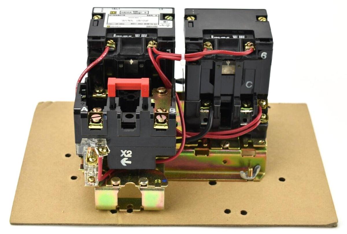 Used Square D 8536SBG25 Motor Starter, Series A, NEMA Size 0, 600VAC Max