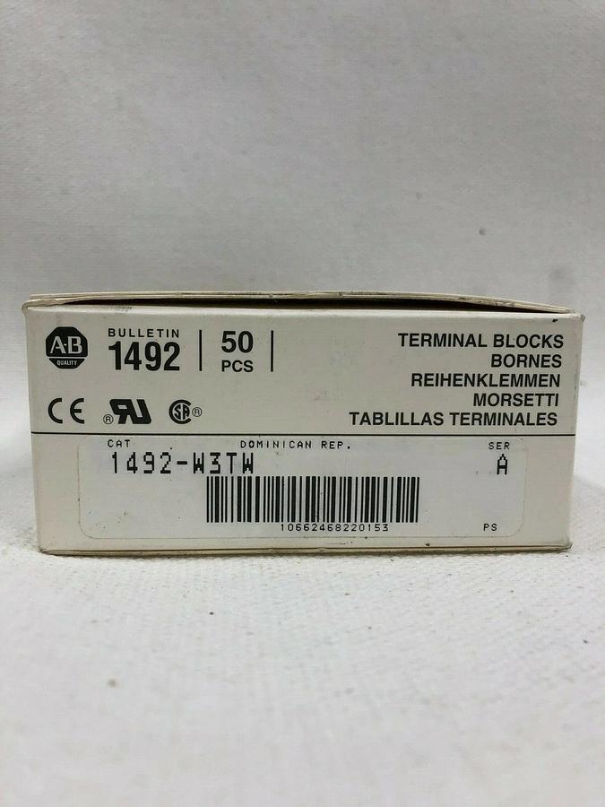 Allen-Bradley 1492-W3TW Terminal Blocks IEC 947-7-1 800V Box of 50