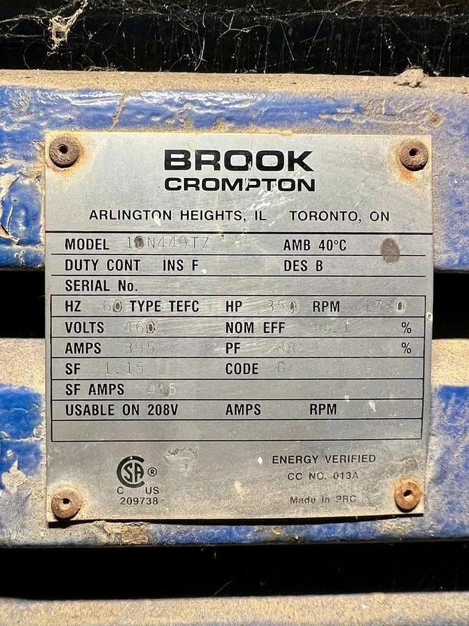 Used Andritz 43245 Hammer Mill & 1224 Feeder, 350Hp @ 1780RPM Motor
