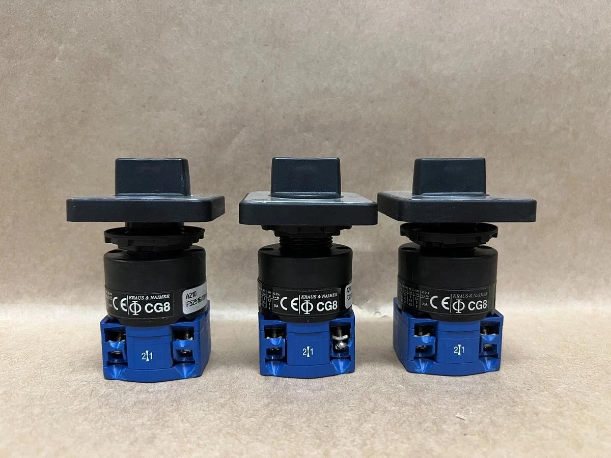 Used Kraus & Naimer CG8 Selector Switch w/ One Piece Terminal Block - Lot of 3
