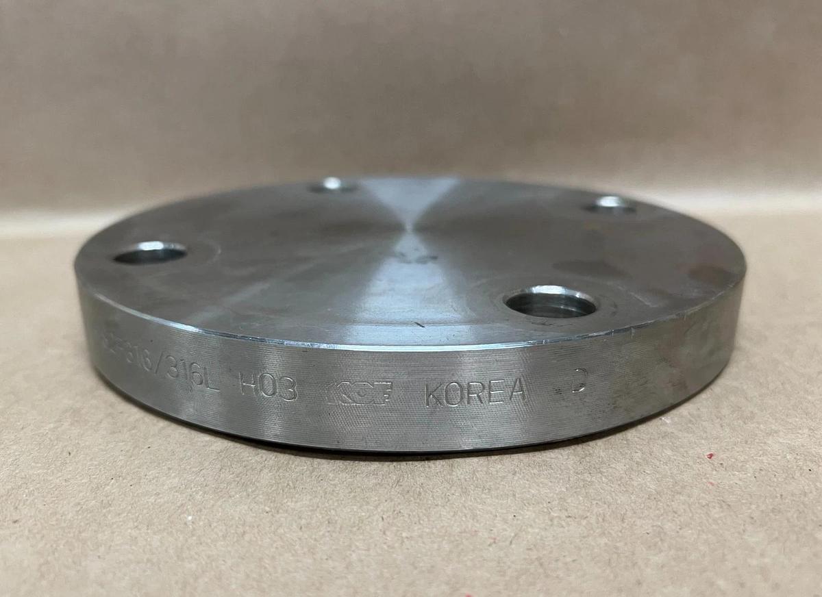 Used KOF SA/A182F316/316L Stainless Steel Pipe Flange, 3", 4 Bolt