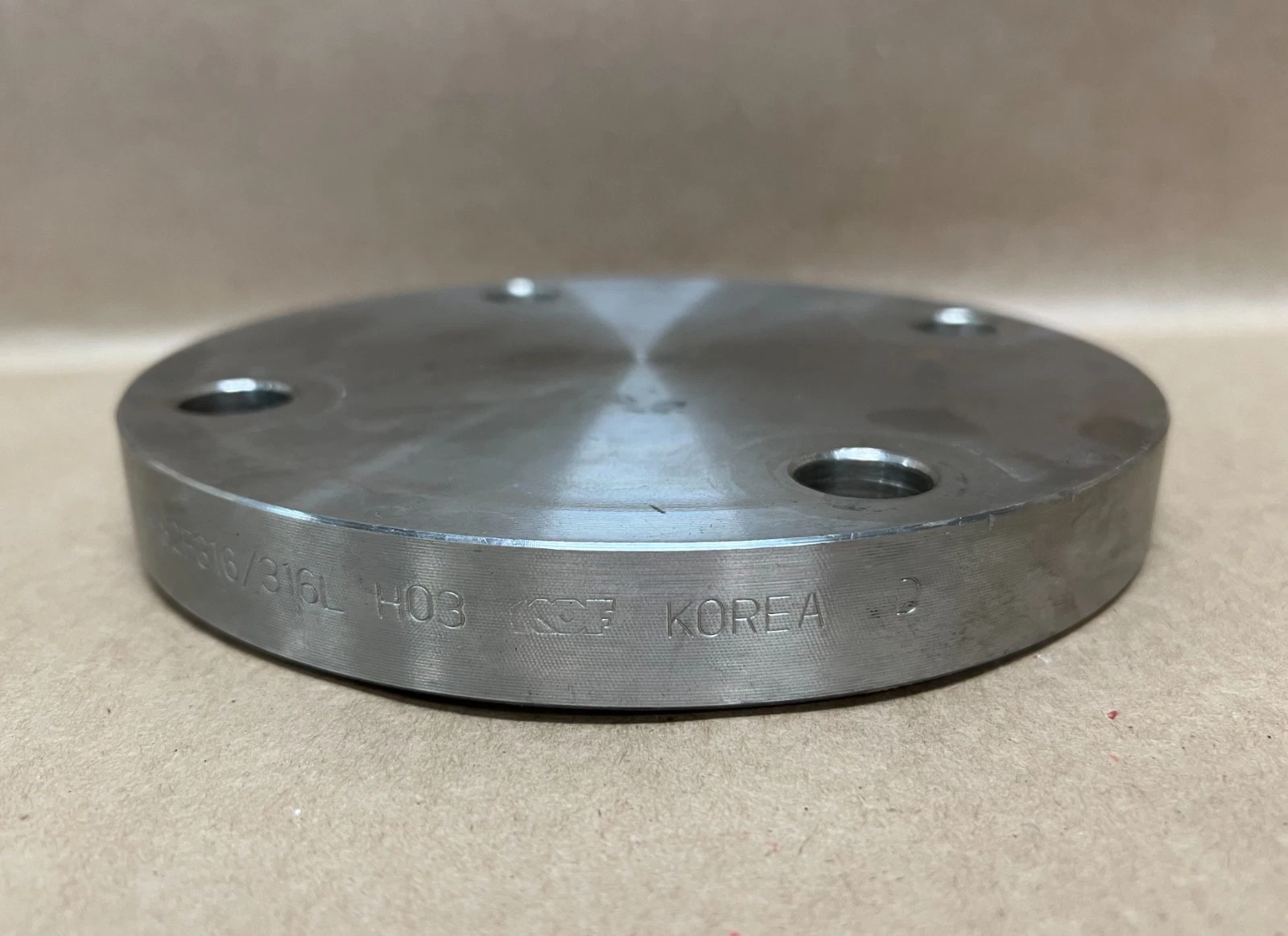 Used KOF SA/A182F316/316L Stainless Steel Pipe Flange, 3", 4 Bolt