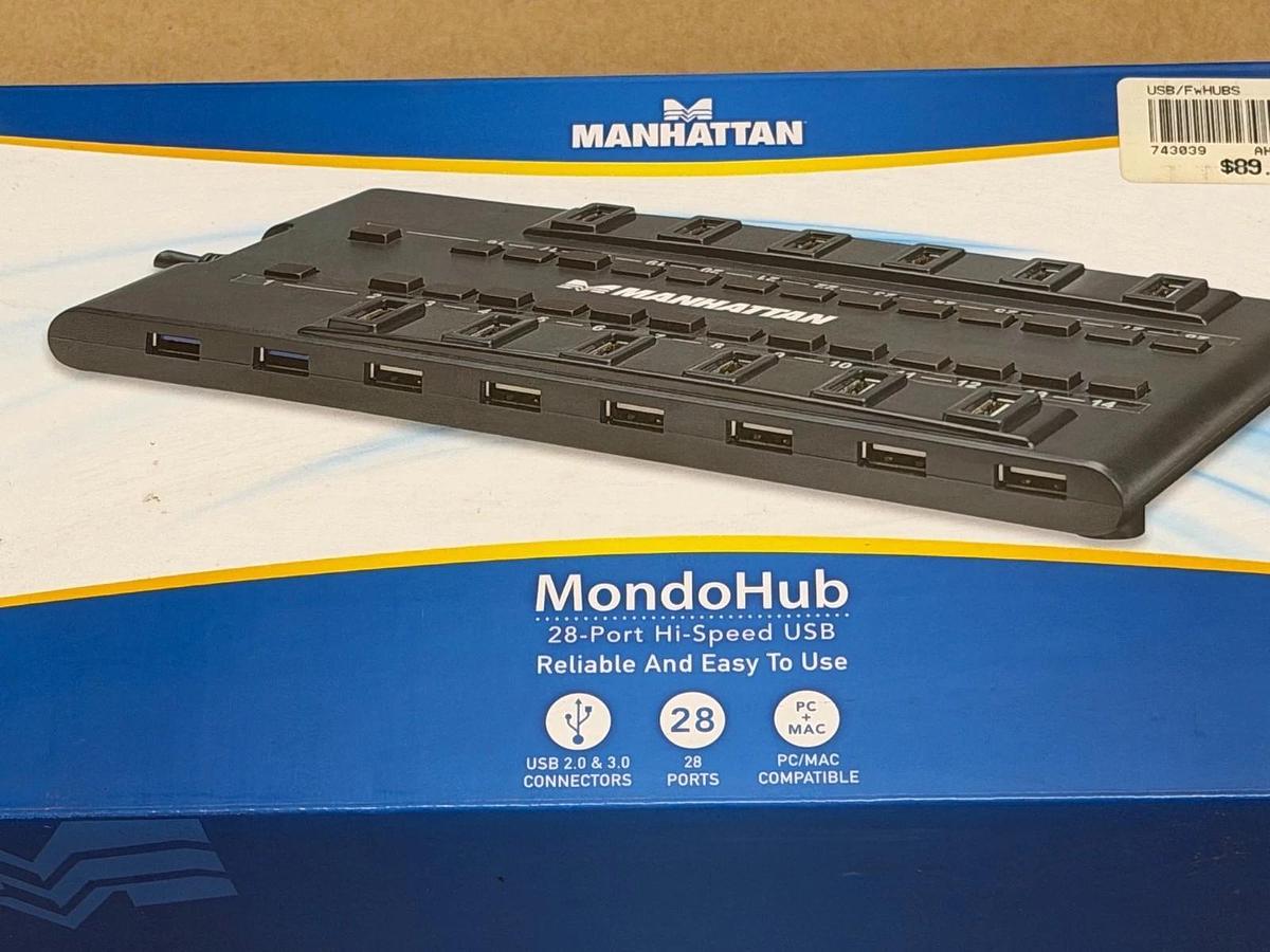 Used Manhattan Mondohub 28-Port Hi-Speed USB *NEW*
