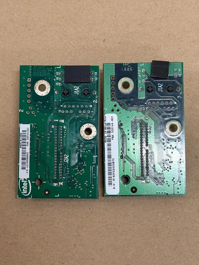 Used Intel PBA D20144-601 and PBA D20144-603 Circuit Board Cards - Lot of 2