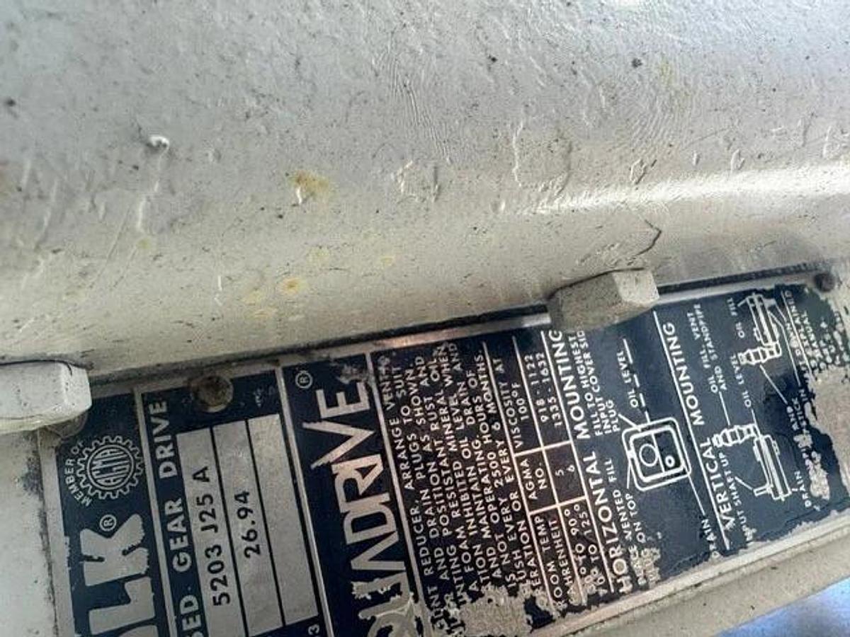 Used Rotary Airlock Feeder 16x16 Toshiba 5HP @ 1725RPM Falk 5203 J25 A, 26.94:1 Ratio