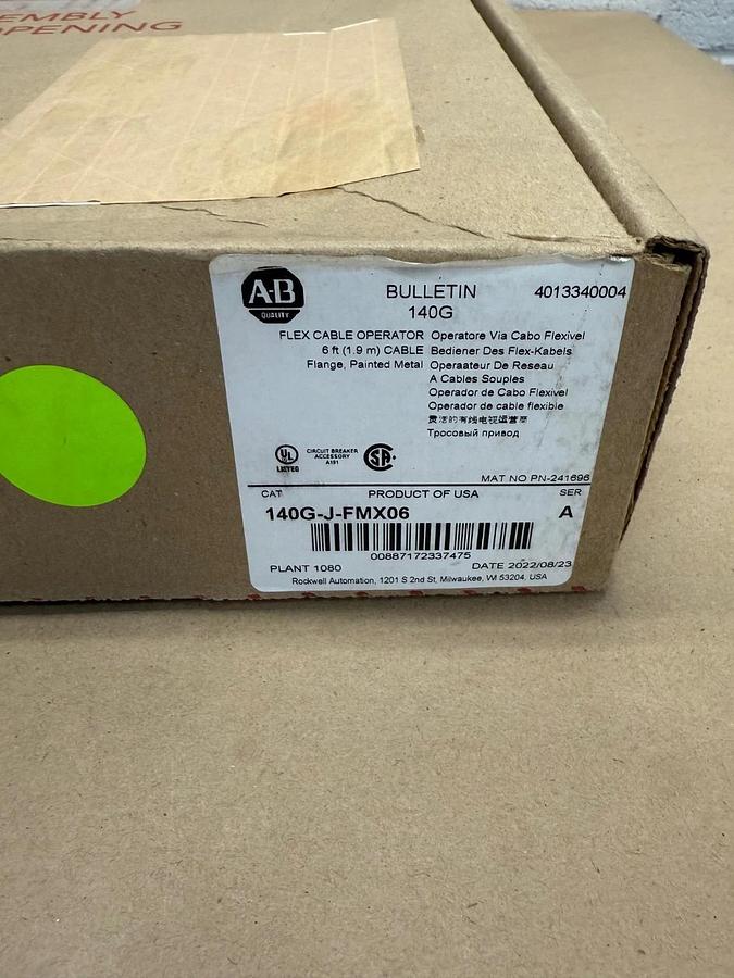 Used Allen-Bradley 140-J-FMX06 Ser A Flex Cable Operator 6 ft Cable *FACTORY SEALED*