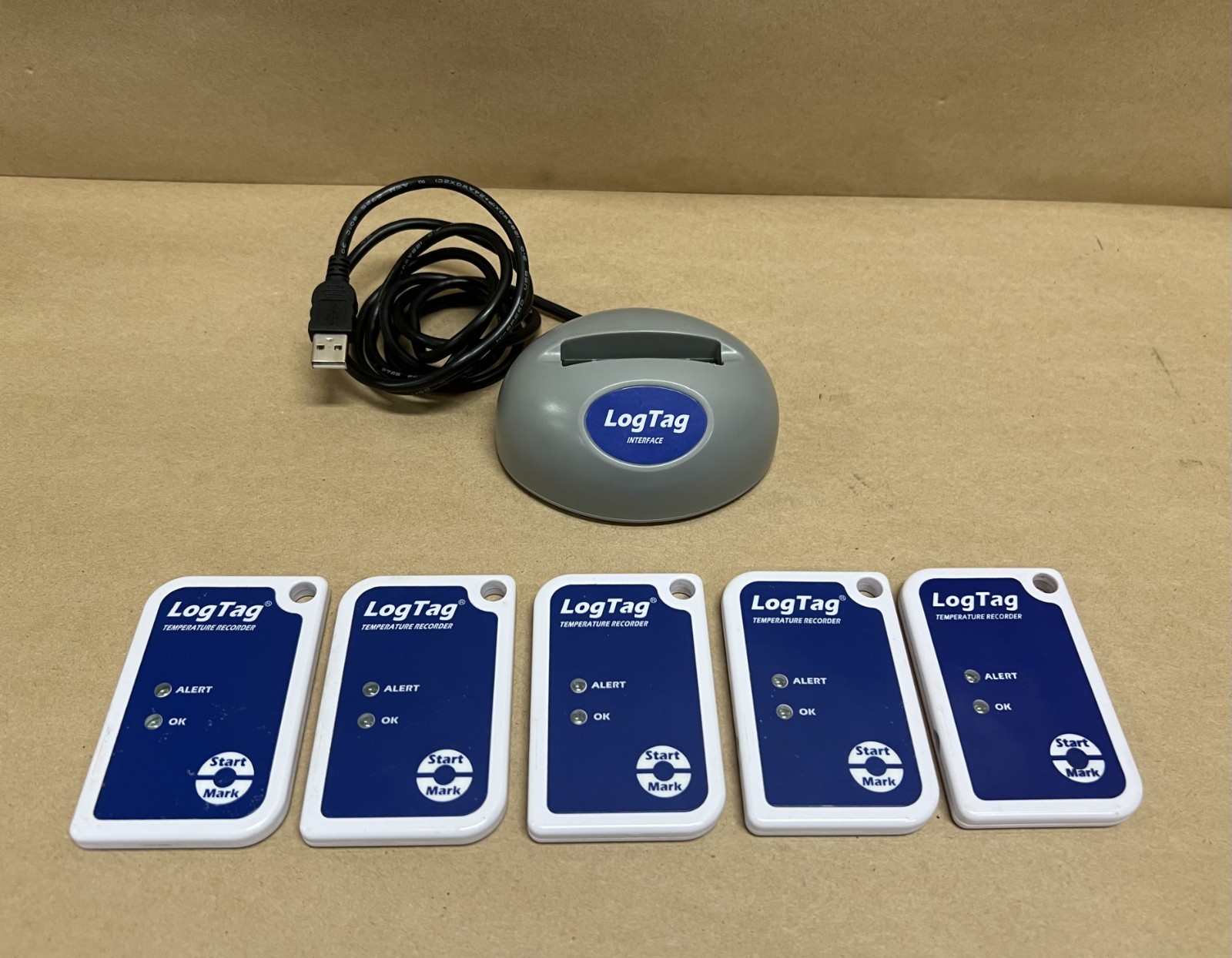 Used LogTag TRIX-8/LTI/USB USB Interface System, 5 Data Log Temperature Recorders