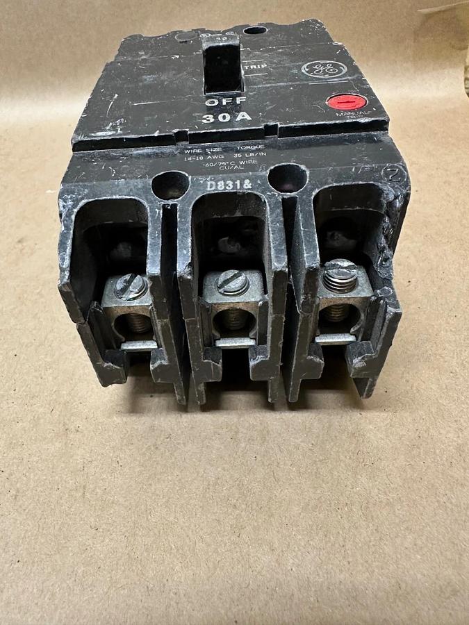 Used General Electric M-1070 30A 3 Pole Circuit Breaker
