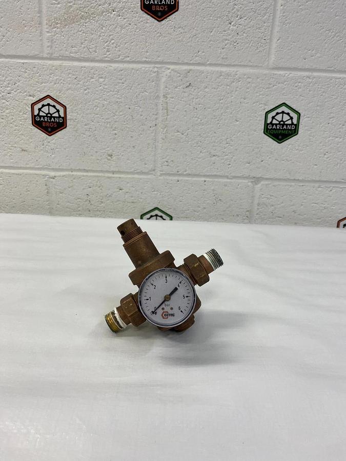 Used Citec DET40 Bronze Regulator Valve w/ 0-6 Bar Indicator, 1/2“ Fittings