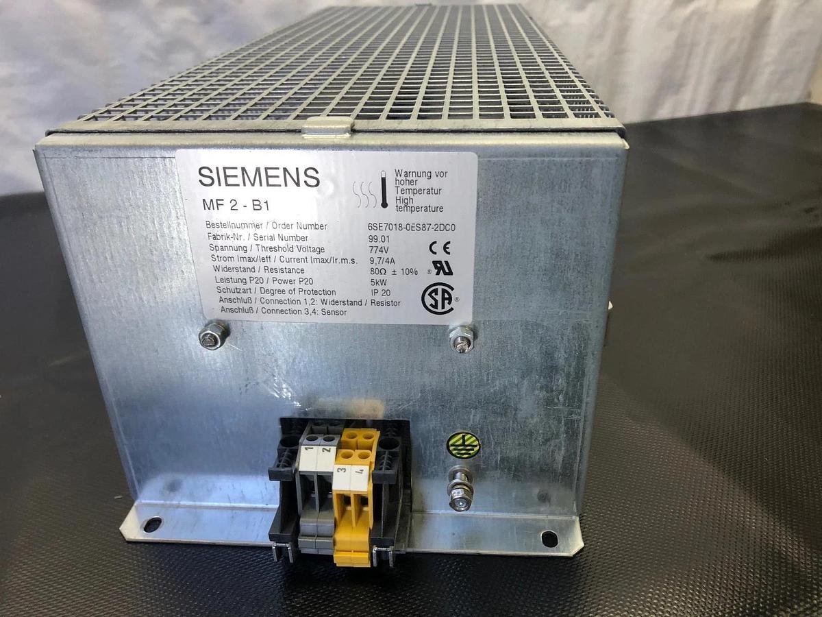 Used Siemens 6SE7018-0ES87-2DC0 Braking Resistor Unit, MF 2-B1
