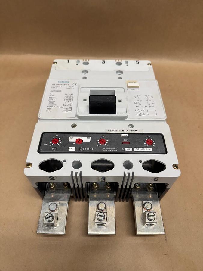 Used Siemens 3VF6211-1BM44-0AA0 Molded Case Circuit Breaker 500-630A *Repaired Casing