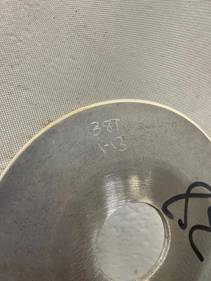 Used Stainless Steel 38 1/2” Mesh, Vibratory Screener, 38 microns, 1-3/4” Center Hole