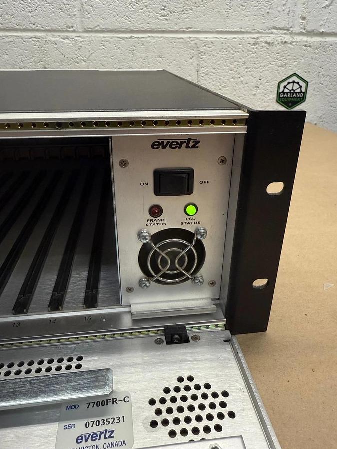 Used Evertz Microsystems 7700FR-C Multiframe Chassis, No Cards