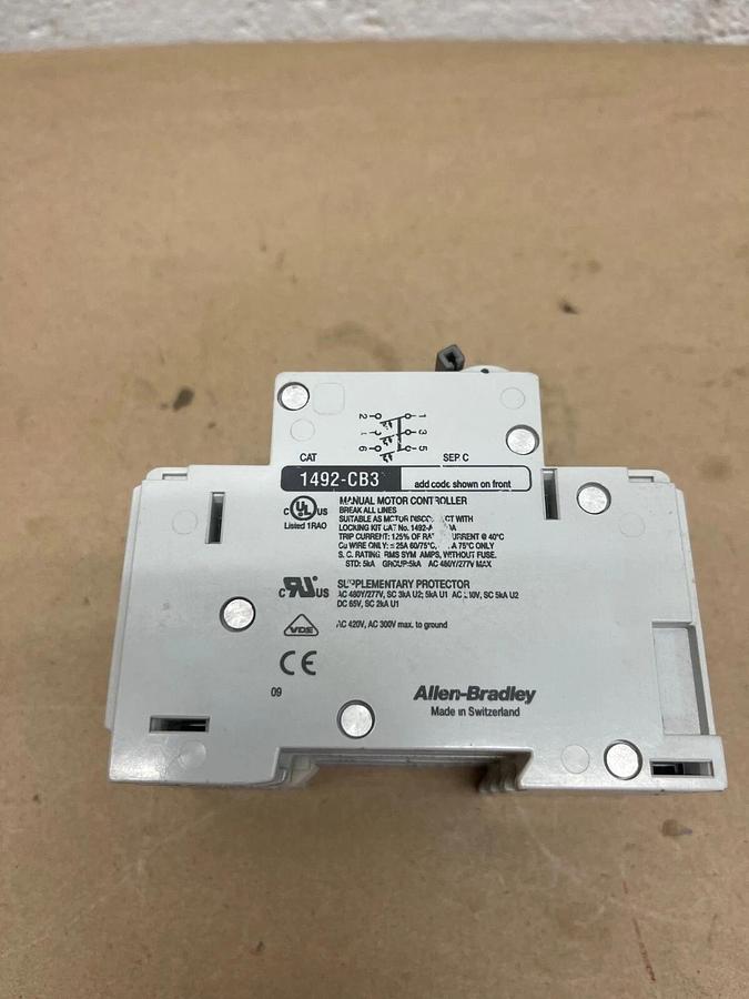 Used Allen-Bradley 1492-CB3 G 150 Manual Motor Controller, Series C, 15 A, 10 HP