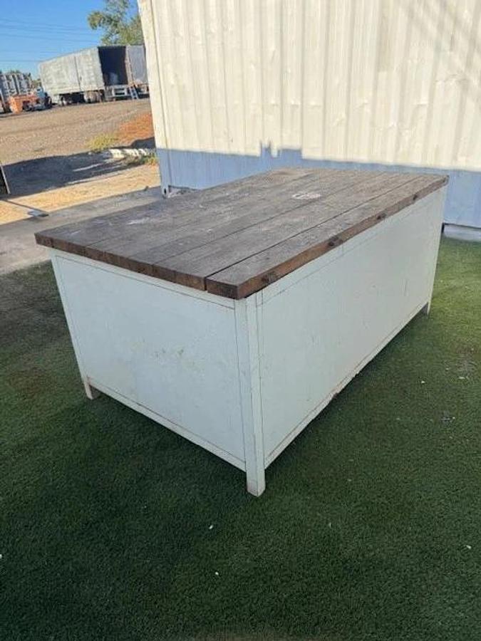 Used Dimmetal Industrial Shop/Storage Desk & Table, 4-Drawer, W:78-3/4” D:46” H:36”