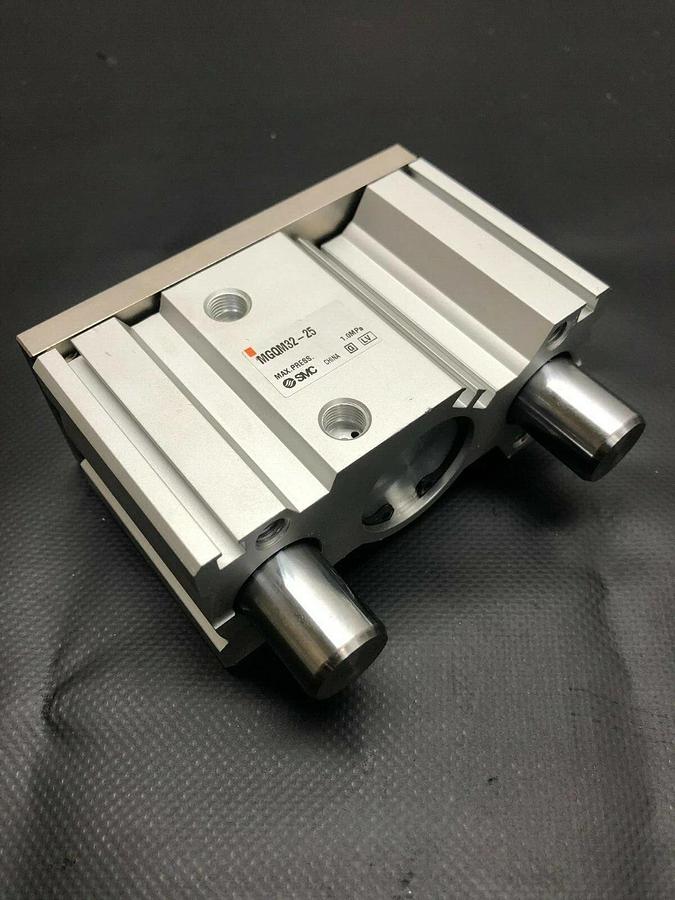 Used SMC MG32-25, MGQ Guided Cylinder w/ Stroke Guide