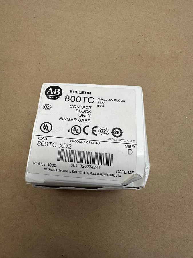 Used Allen Bradley 800TC-XD2 Contact Block *NEW*