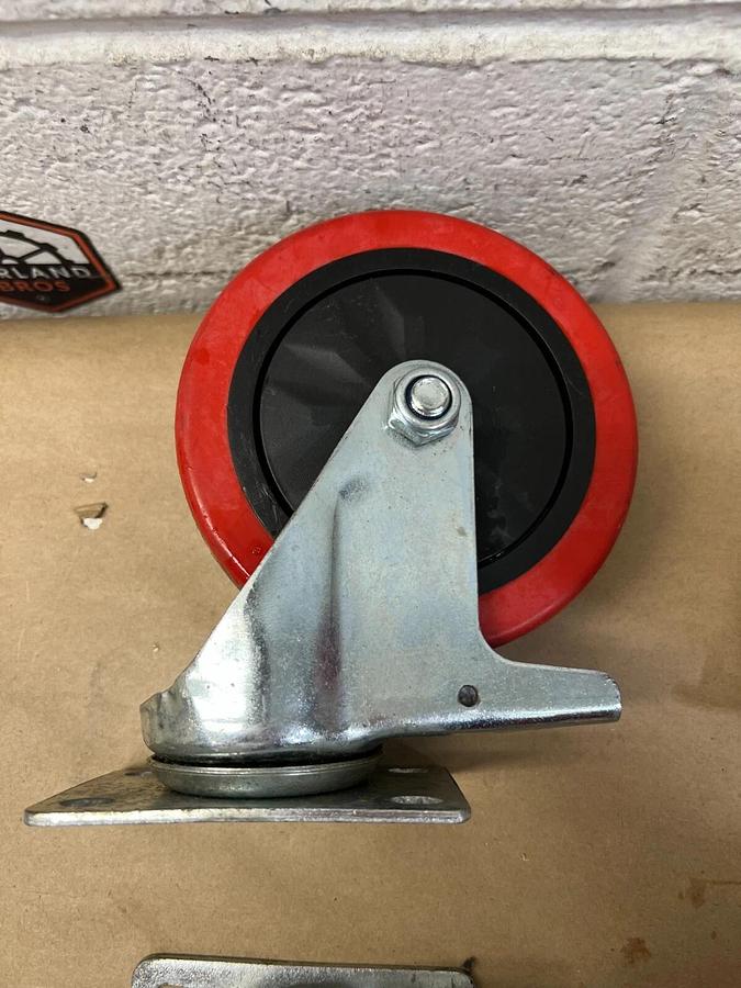 Used Everbilt SKU 194925 Heavy Duty Casters, Brake, Bolt Hole Center-Center 3”x1-3/4"