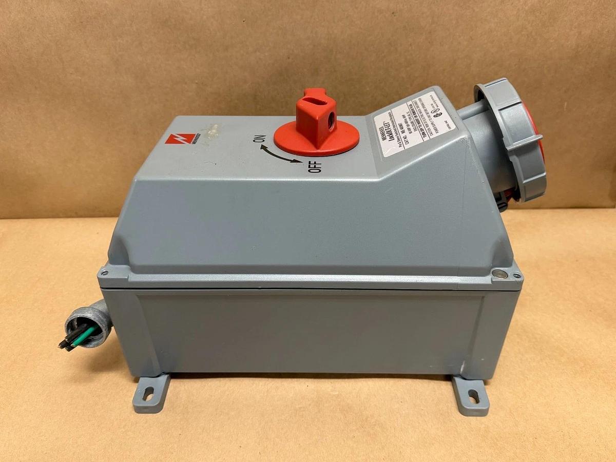 Used MENNEKES ME 460MI7 LockOUT-LET Pin & Sleeve Switched Interlocked Receptacle