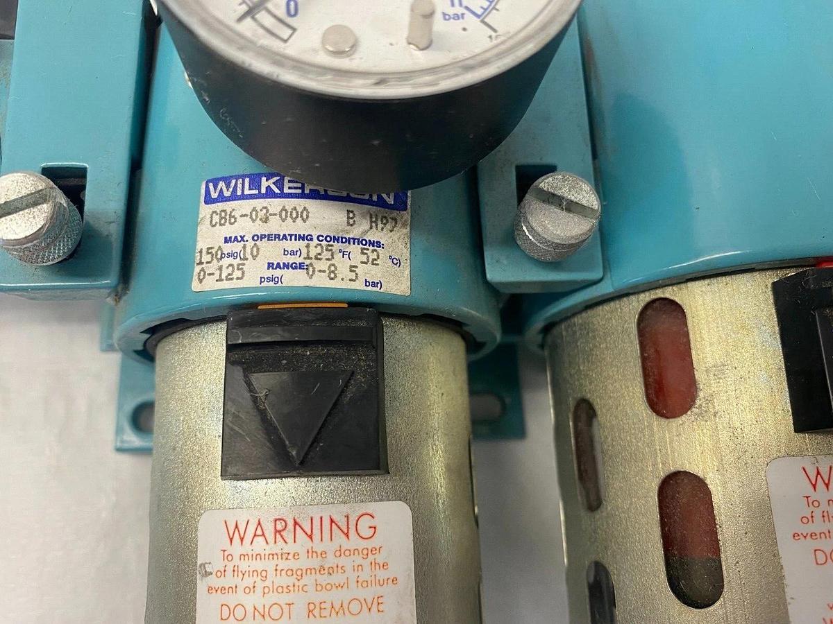 Used Wilkerson CB6-03-000 Filter Regulator Unit, K18-02-D000 Pressure Switch