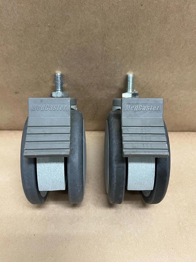 Medcaster Set of (4) 4" Swivel Casters, 2 Total Lock Brake, 2 No Brake