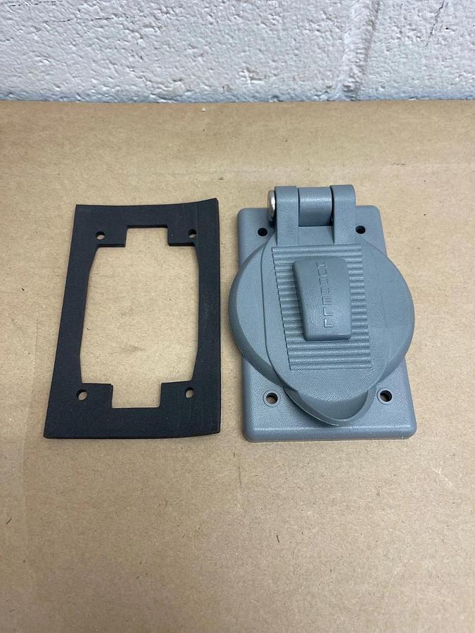 Used Hubble WP1 Gray Lexan Weather Proof Lift Cover for Size 1 Flanged Inlets/Outlets