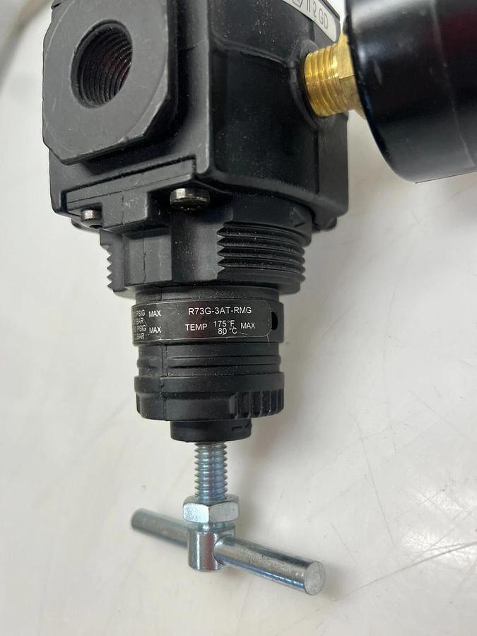 Used Norgren R73G-3AT-RMG Air Regulator Valve w/ 0-160 PSI Gauge