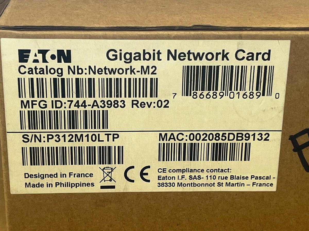 Used Eaton Nb: Network-M2 744-A3983 Gigabit Network Card *NEW*
