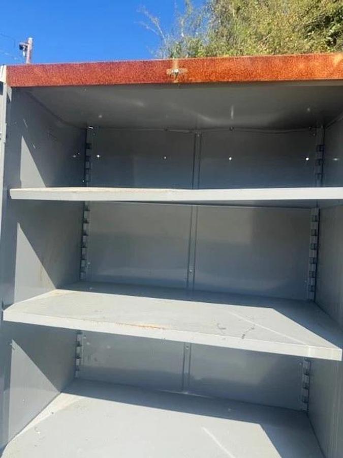Used Industrial Storage Cabinet 2-Door, 4-Shelf Cabinet W:36” D:20” H:72” w/Mirror