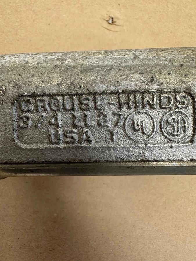 Used Crouse Hinds LL27 3/4” Conduit