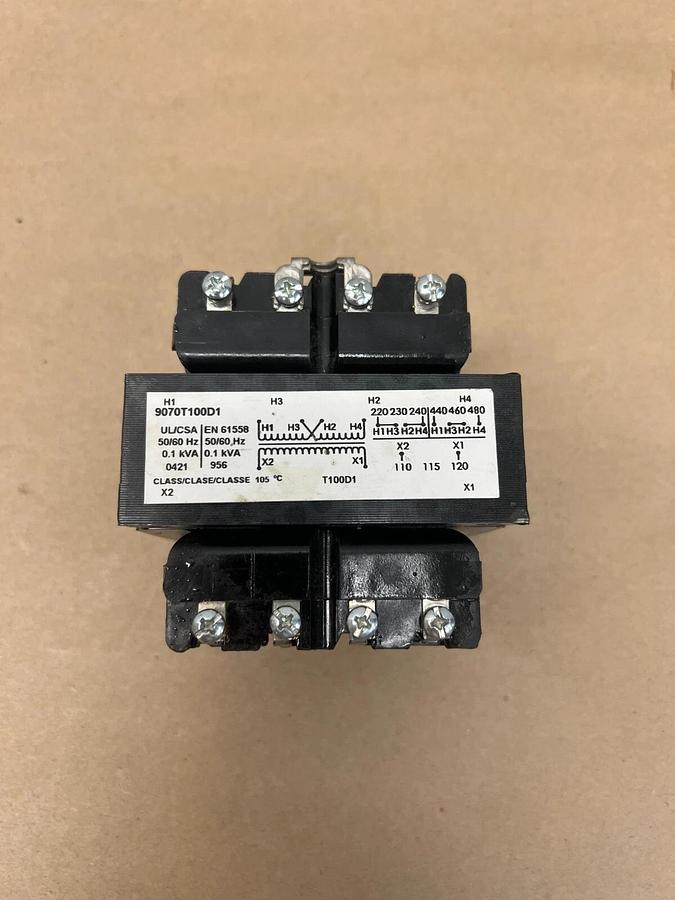 Used Square D 9070T100D1 50/60Hz Industrial Control Transformer