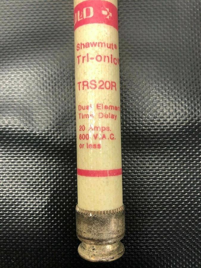 Used Gould Shawmut TRS20R Fuse, Tri-Onic, Dual Element Time Delay, 20 Amp, (LOT of 7)