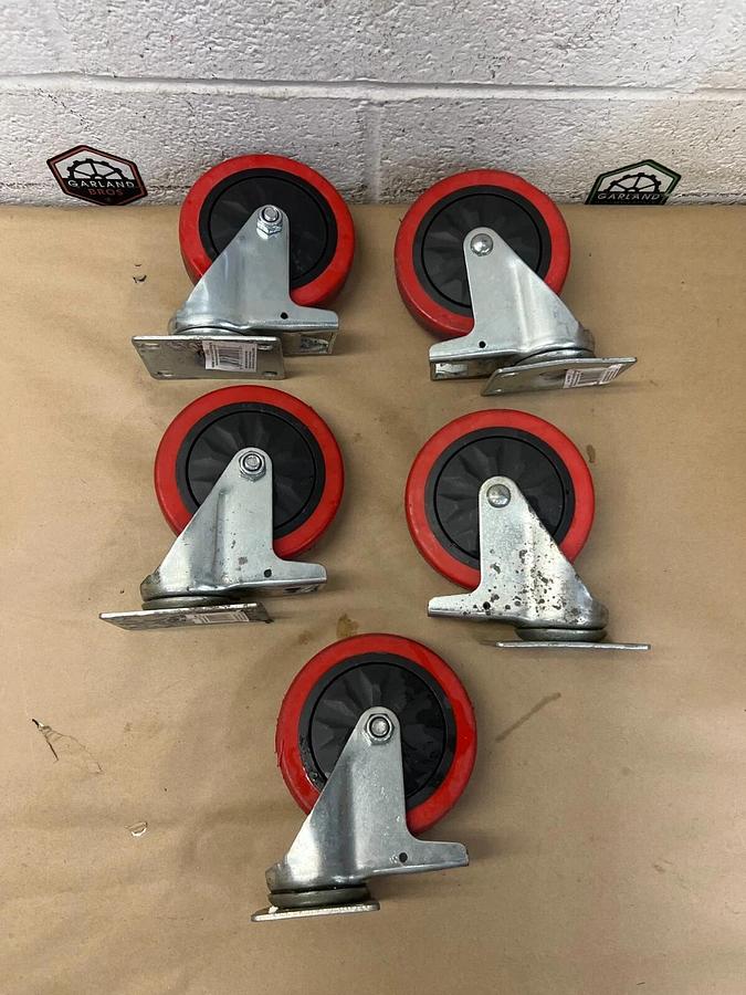 Used Everbilt SKU 194925 Heavy Duty Casters, Brake, Bolt Hole Center-Center 3”x1-3/4"