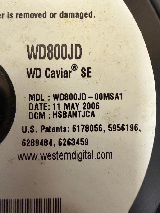 Used Western Digital WD800JD Caviar SE Hard Drive